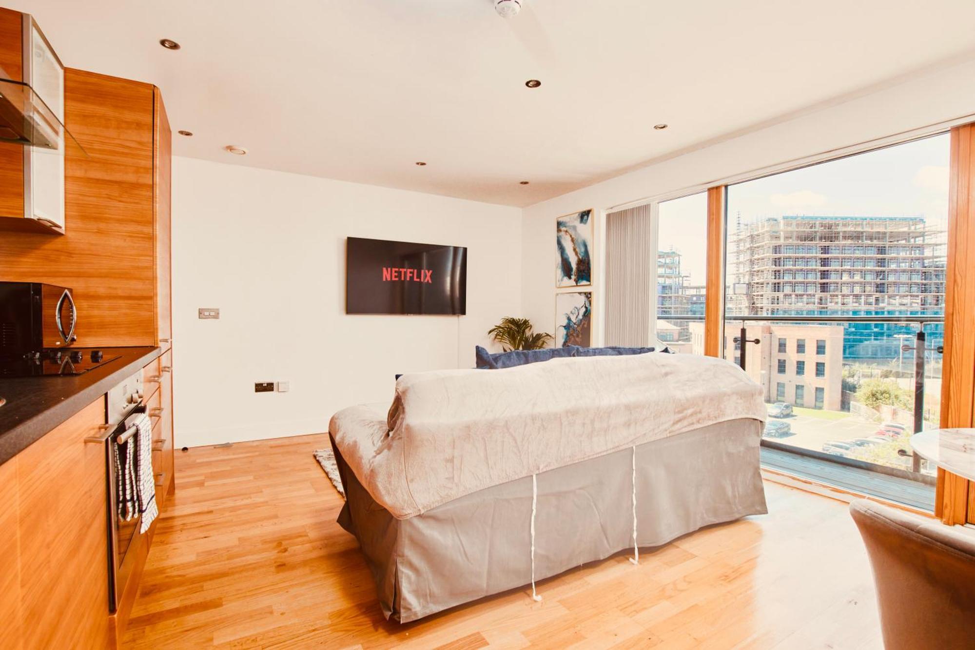 King Deluxe City Apt Large Balcony& Free Parking! Leeds  Rum bild